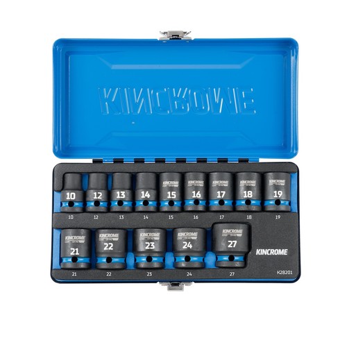 Kincrome 14pce 1/2" Drive 6 pt Metric Standard Impact Socket Set 10-27mm K28201 - Picture 8 of 10