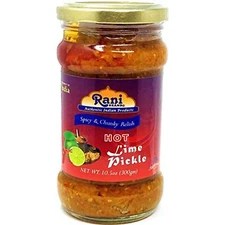 Rani Lime Pickle Hot (Achar, Spicy Indian Relish) 10.5oz (300g) Glass Jar