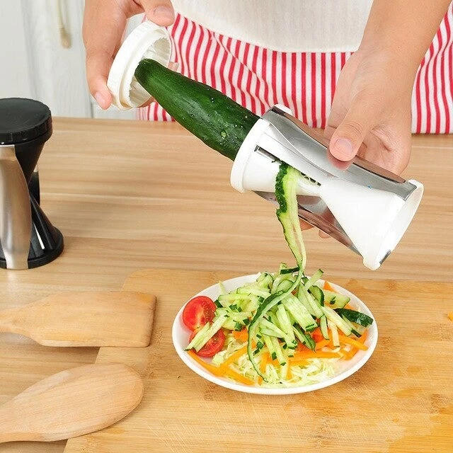 Slicer Peeler Vegetable Fruit Handheld Spiralizer Stainless Steel Spiral  Kitchen | eBay