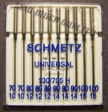 NEEDLES UNIVERSAL 130/705H Home Sewing Machine Assorted 2-10s 3-12s 3-14s 2-16s