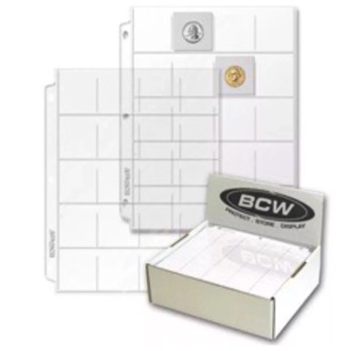 Lot of 10 Pages BCW Vinyl 20-Pocket Album Pages Holds twenty2'' x 2'' cards(#CS93)