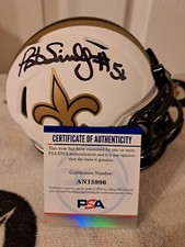 PAT SWILLING SIGNED NEW ORLEANS SAINTS LUNAR ECLIPSE MINI HELMET PSA DNA