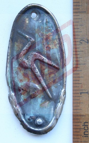 Vintage Soviet USSR Russian Bicycle Head Badge Tag Emblem ''AIST'' Minsk - Picture 4 of 5