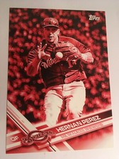 2017 Topps Team Red Parallel Jumbo 5x7 Hernan Perez MIL11 Brewers #’d 1/5