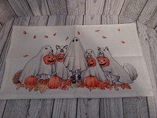 Halloween Pillow Cover 12x20 inch Ghost Dogs Pumpkins for Fall Halloween Decor