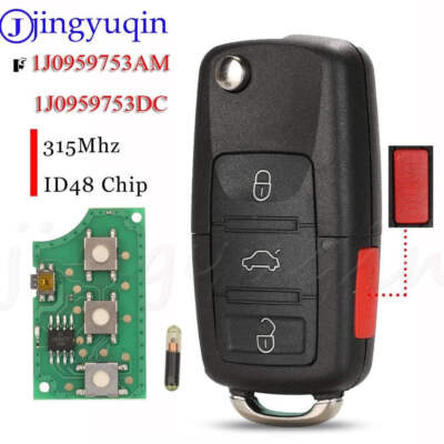jingyuqin For VW Beetle Golf Passat Jetta Flip Key Car Remote Key Entry Transmit