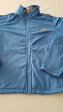 Girls Northface POLYESTER Jacket Medium Turquoise FULL ZIP POCKETS