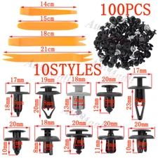 100pcs 10 SIZES Bumper Clips Retainer Fastener Car Fender 9 8 7 6mm Hole + Tools
