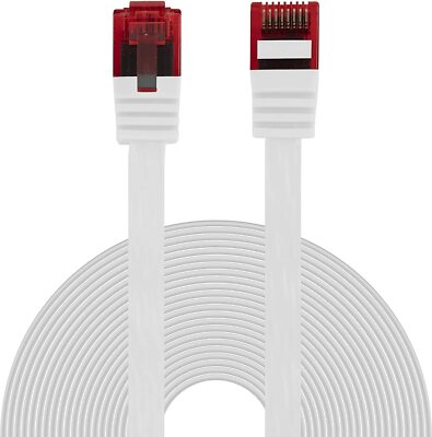 5m CAT 5e Patchkabel Flachkabel LAN Netzwerkkabel weiß RJ45 Flachband DSL