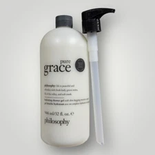 Philosophy Pure Grace Shampoo Shower Gel Bubble Bath 32 oz Sealed + Pump