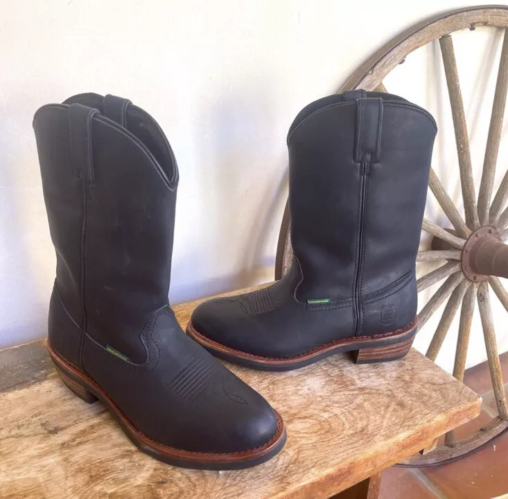 DAN POST Waterproof Western Cowboy Work Boots Oil Resistant Lug Soles Mens 9 NEW