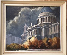 Dennis Grater Modern British Artist - St Pauls Cathedral - London - Oil
