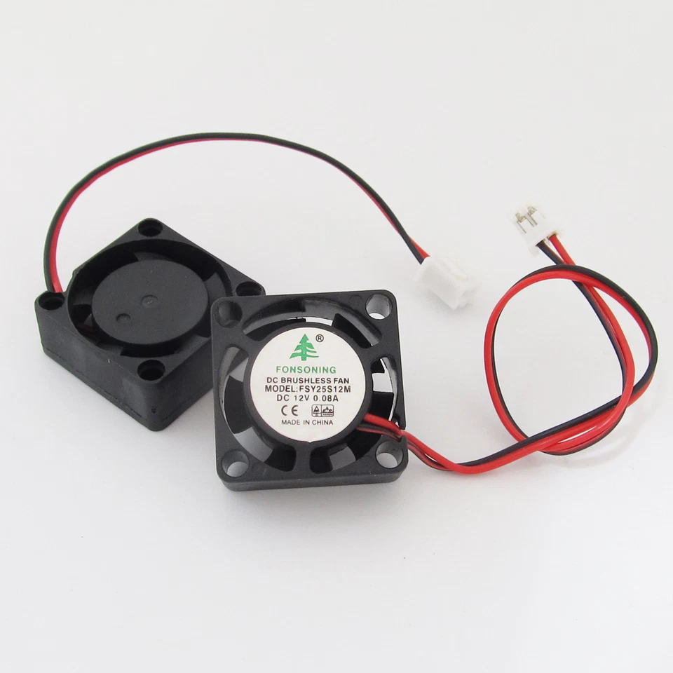 50pcs Brushless DC Cooling Fan 25x25x10mm 25mm 2510 12V 0.08A 5 blades 2pin - Image 2 of 4