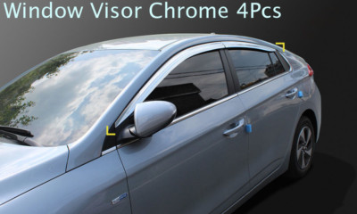 Chrome Window Visor Sun Rain Vent Silver D-213 for Chevloret Cruze Sedan 2016~19
