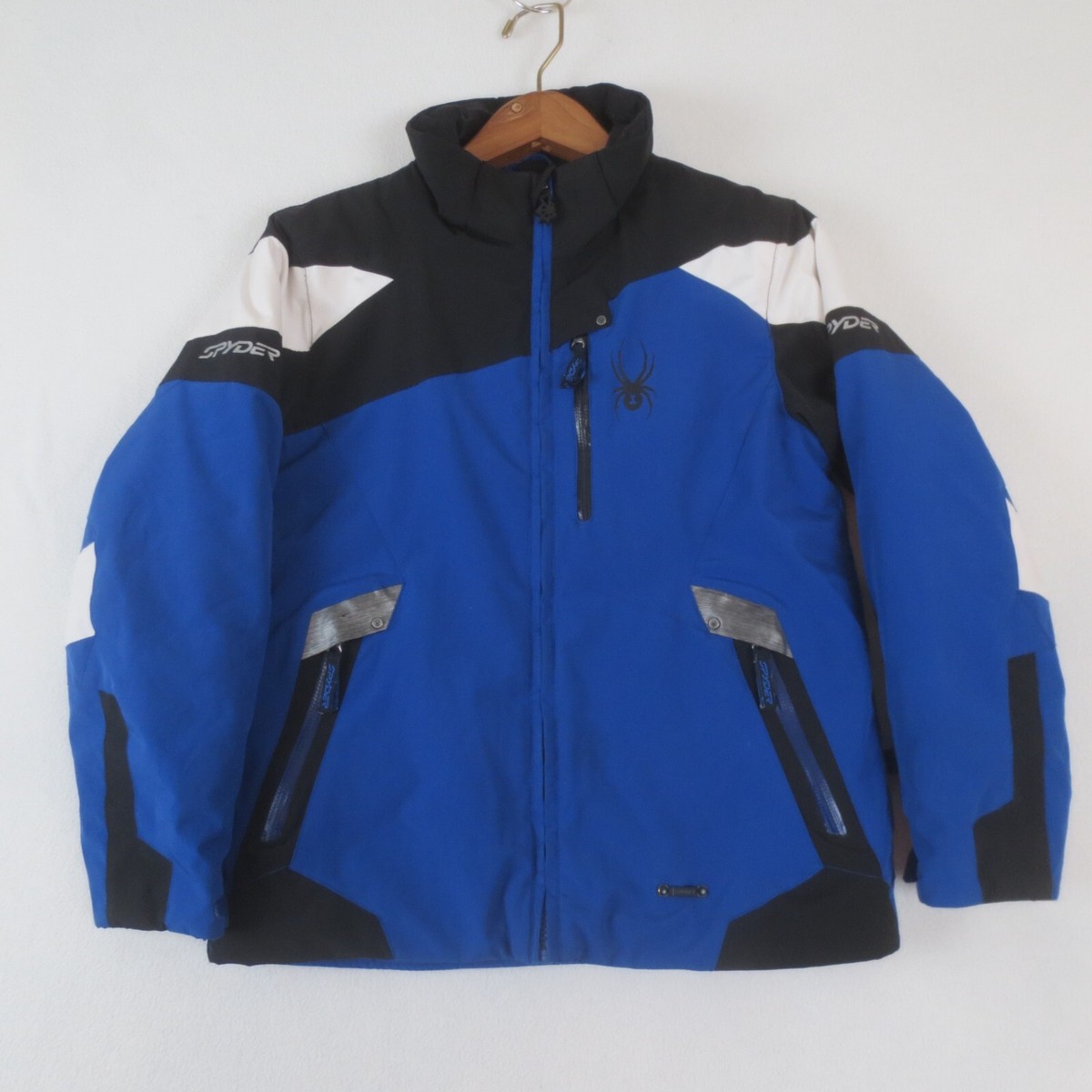 Spyder Snowboard Jacket Youth Kid 10 Blue Full Zip Outdoors Ski