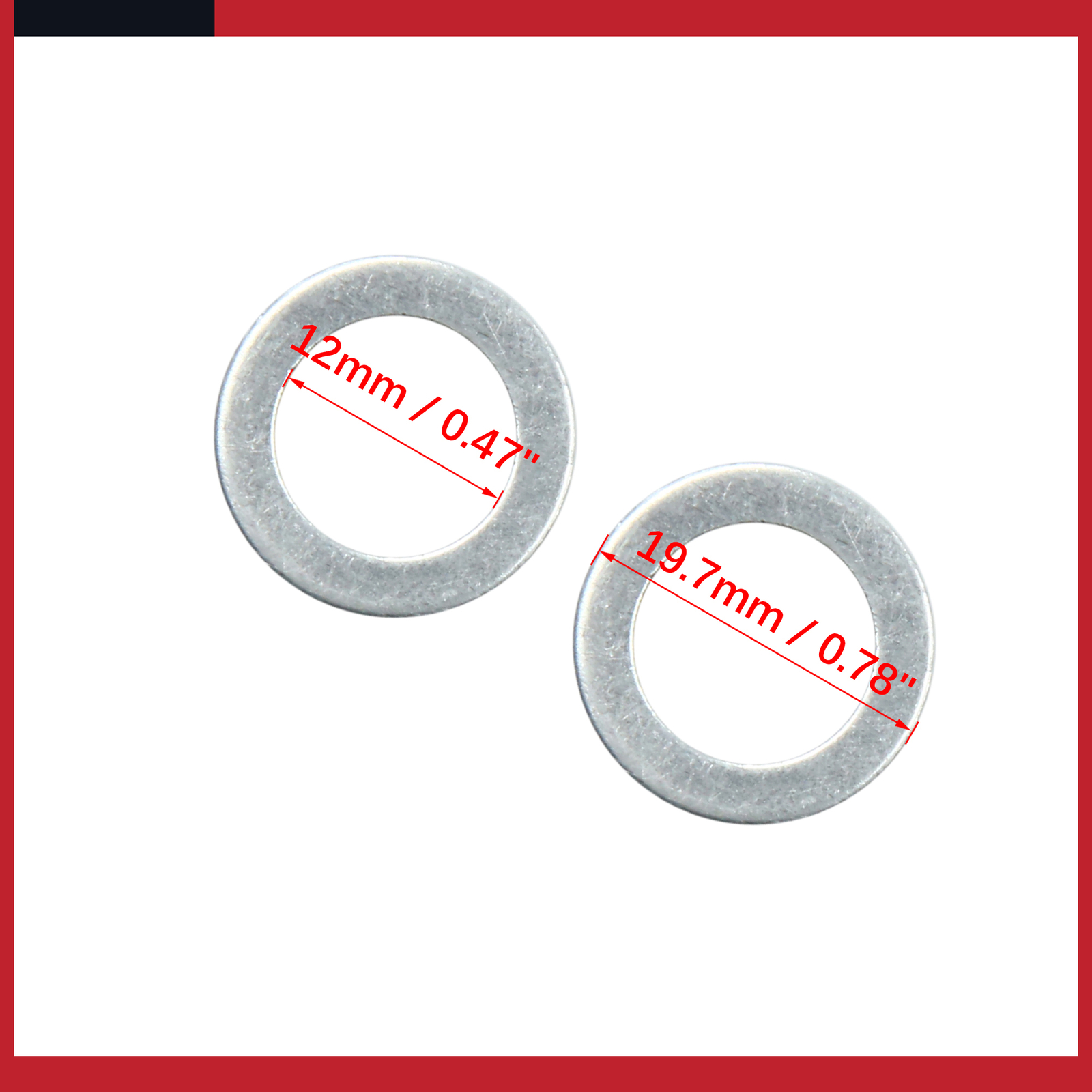 Universal Oil Crush Washers Drain Plug Gaskets 12mm ID 19.7mm OD Pack of 50