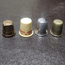 Lot Of 4 Vintage Thimbles Ray Smith Radio Electric Advertising Rest Are Unmarked