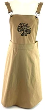 Romwe Brown Mushrooms Jumper Skirt Bib Overalls Women's Size M Apron Brown