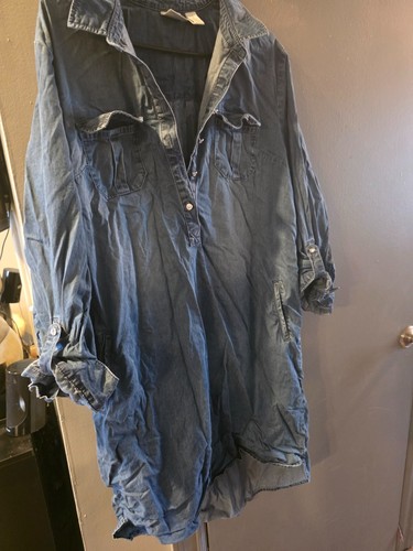 Chico’s Denim Shirt high/low Dress Size 3 (XL) - Picture 3 of 9