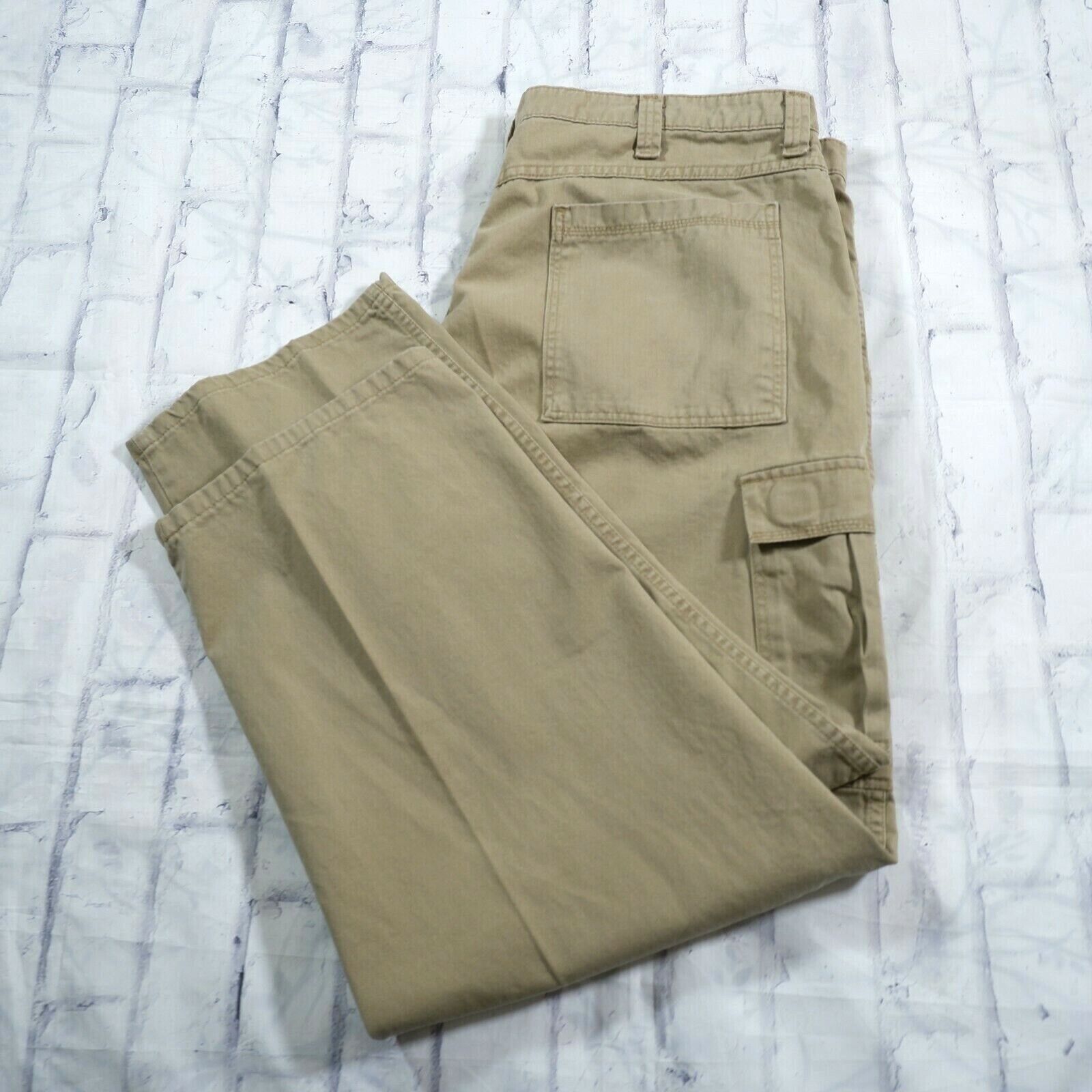 Wrangler Mens Brown Flat Front Cotton Cargo Pants 70LEWGR 42 x 30 | eBay