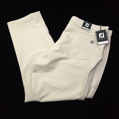 NEW! FOOTJOY ATHLETIC GOLF PERFORMANCE PANTS -38 30 KHAKI 5 POCKET -POLY STRETCH