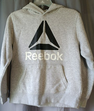 Reebok Hoodie Youth Large 10/12 Gray Pullover w/Large Logo