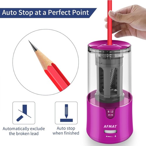 Ultra-Fast Electric Pencil Sharpener for Colored Pencils – Auto Stop & Efficient - Picture 6 of 9