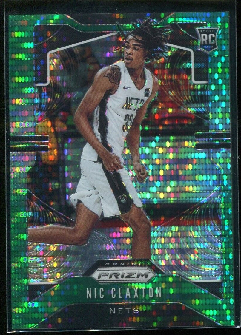 Nic Claxton 2019 Panini Prizm Green Pulsar /25 Brooklyn Nets Rookie RC Prizm