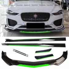 Front Bumper Lip Side Skirt Rear Bumper Lip Strut Rods Black Green for Jaguar