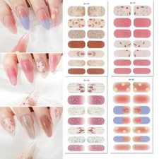 14Tips Nail Stickers Adhesive Full Cover Semi Cured Gel Nail Wraps Manicure 🔥