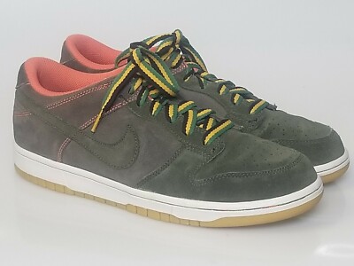 NIKE DUNK LOW OLIVE NEWSPRINT GUM WOMENS SIZE 10/MENS SIZE 8.5 308608-032