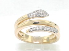 Schlangenring Ring 585 Gelbgold 14K Gold 39 Brillanten total 0,21ct Wesselton 