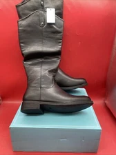 Womens Black Vepose New York Knee High Boots Size 7