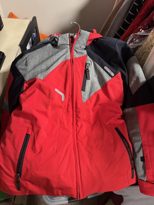 Spyder Elevate Hooded Insulated Full Zip Puffer Jacket Blue/Black/White S (8)