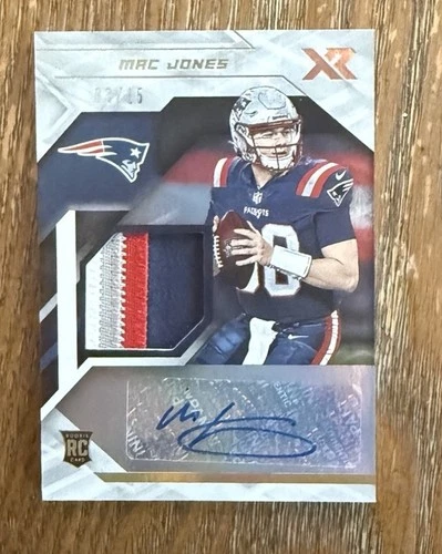 2021 Panini Xr Mac Jones RPA Rookie White 03/15 Rookie Swatch Auto RSA