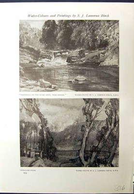 Alter Druck Wasserfall Fluss Kent Kendal Birke Landschaft Haus Lamorna 1913 20.