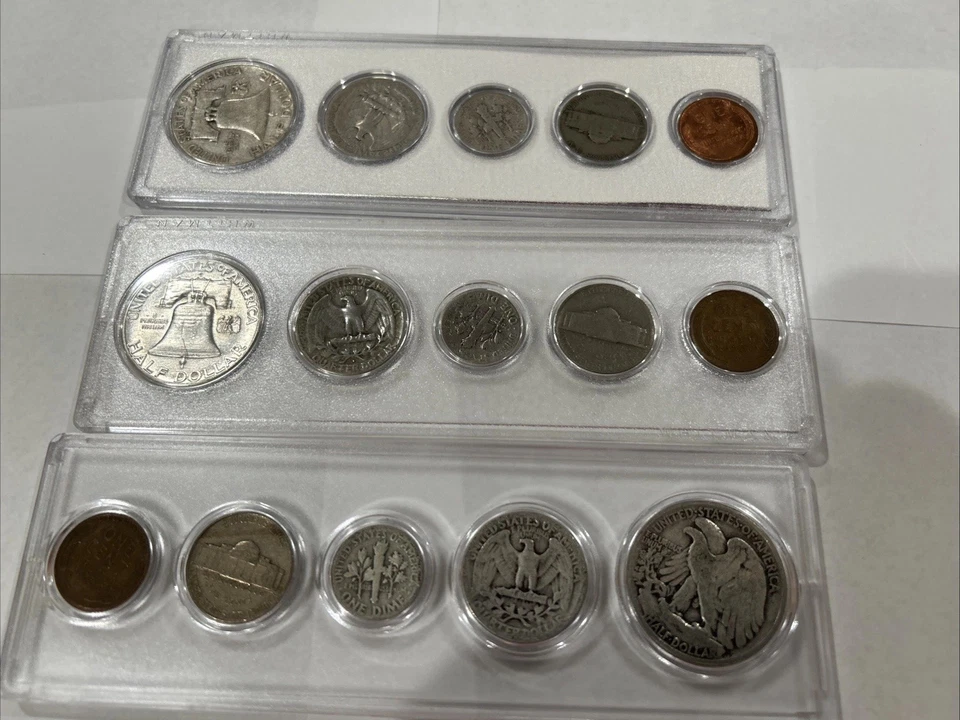 1947,1948,1949- MINT SET (3 Lots Sets) 90 % SILVER. - Image 3 of 4