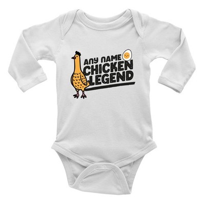 Personalisierter Body Chicken Legend Protein Ei Liebhaber Baby Weste L/S