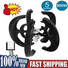 800W Lantern Vertical Wind Turbine Power Generator DC 12/24V Charger Controller