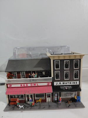 #ad Menards 275 9414 HO Gauge Model Railroad Lighted Red Owl amp; JR Watkins Buildings $70.00