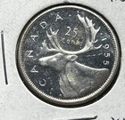 Brilliant Uncirculated 1955 Canada Silver 25 Cents