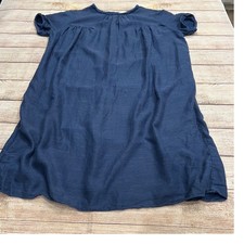 Aritzia Wilfred Le Fou Blue Linen Blend Tunic Dress Size S Short Sleeve Casual