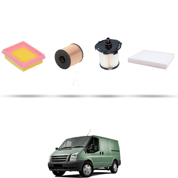 Hoffcar Set Service - 4 Filter FüR Ford Transit 2007 2.2 Tdci Econetic 92Kw Ab-image