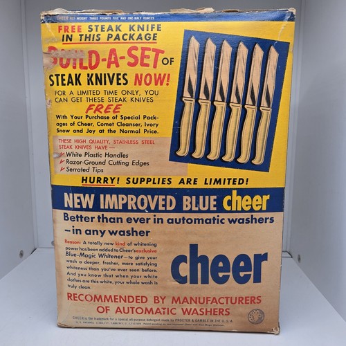 Blue Cheer Detergent w/Free Steak Knife in Box Giant Unopened Box 1950's Vintage - Picture 2 of 5