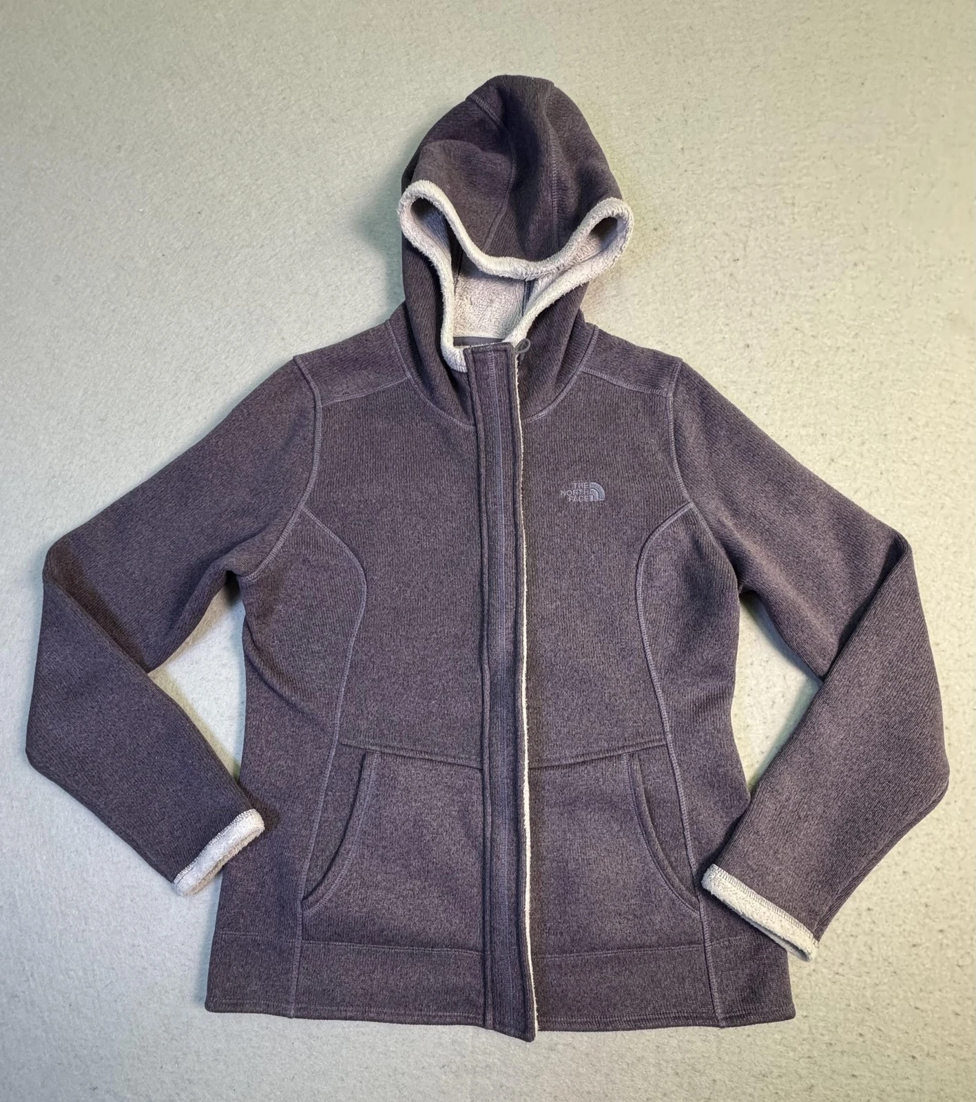 The North Face Jacket Womens Medium Purple Hooded Full Zip Fleece Lined Hoodie