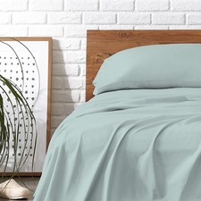 Carressa Linen 800TC Egyptian Cotton Twin Sheet Set Seafoam Green 3PC Deep Pocke