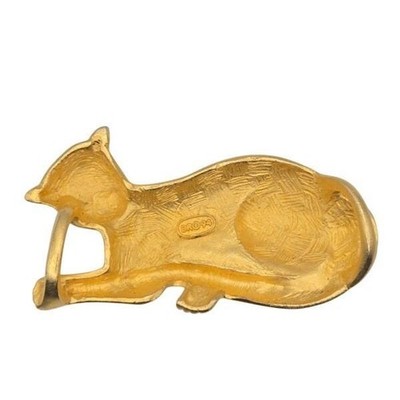 Vintage Doreen Ryan DR©94 Gold Tone Leopard Panther Buckle Slide Rhinestone Eyes Vintage Doreen Ryan DR©94 Gold Tone Leopard Panther Buckle  main image 3