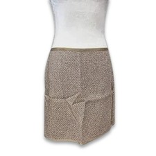 Elie Tahari A-Line Skirt Tweed Fabric Wool Blend Mini Length Beige Women's 8 NWT