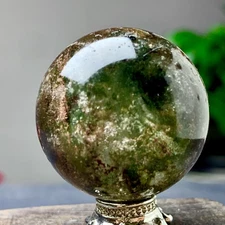 39G Natural Green Ghost Crystal Quartz Ball Crystal Sphere Mineral Specimen