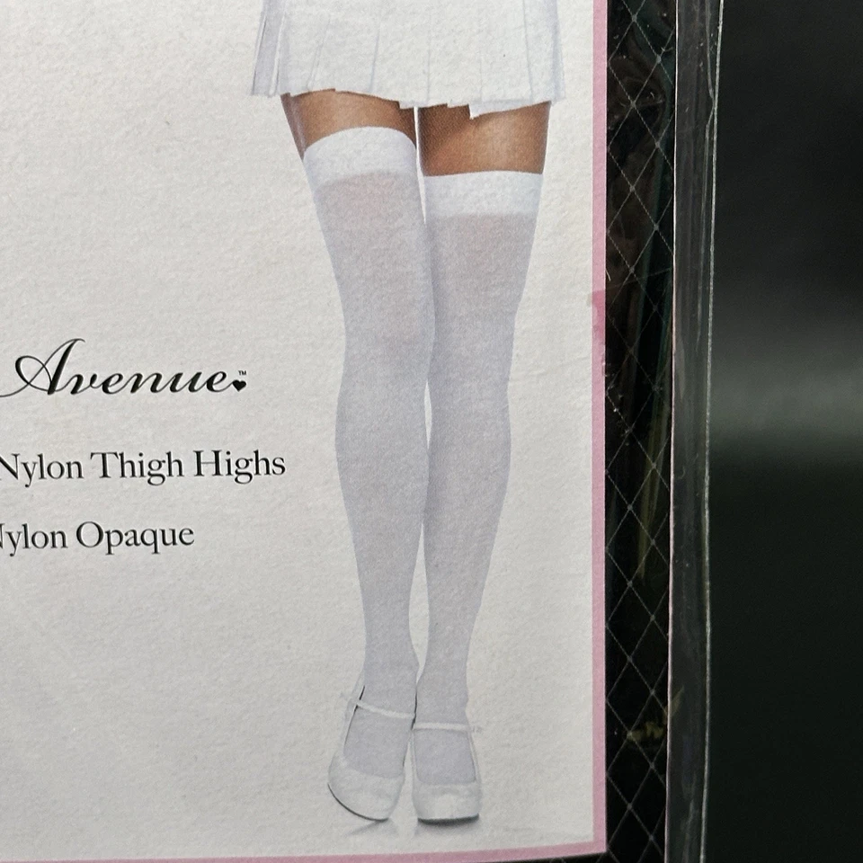 Meias altas coxa branca opaca tamanho único fantasia de Halloween cosplay dança rave - Imagem 3 de 4